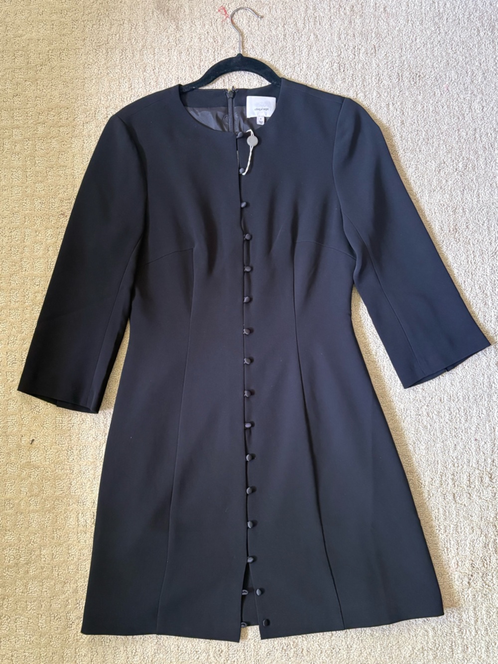 cinq a sept Black Button-Front Dress